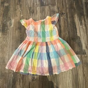 Plaid Flutter Dress with ruffle sleeves 18-24M checked